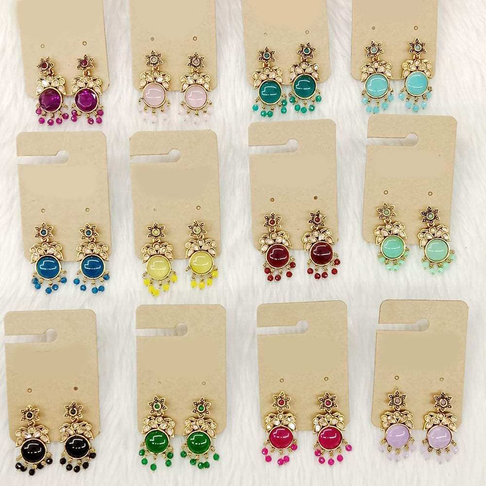 Dhwani Luxury Pota Stone And Pearl Dangler Earrings