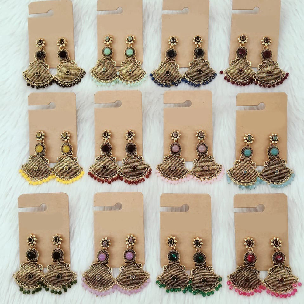 Dhwani Luxury Pota Stone And Pearl Dangler Earrings