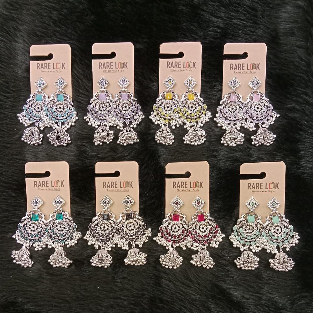 Dhwani Trendy Pota Stone And Pearl Jhumki Earrings- (Pack of 8)