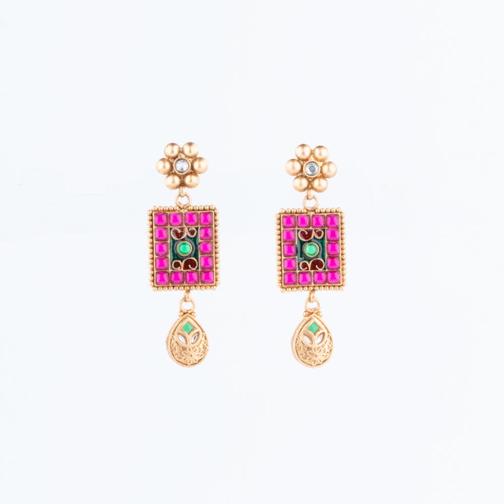 ChicCharm Jewellery Brass And Copper Gold Plated Rajwadi Necklace Set