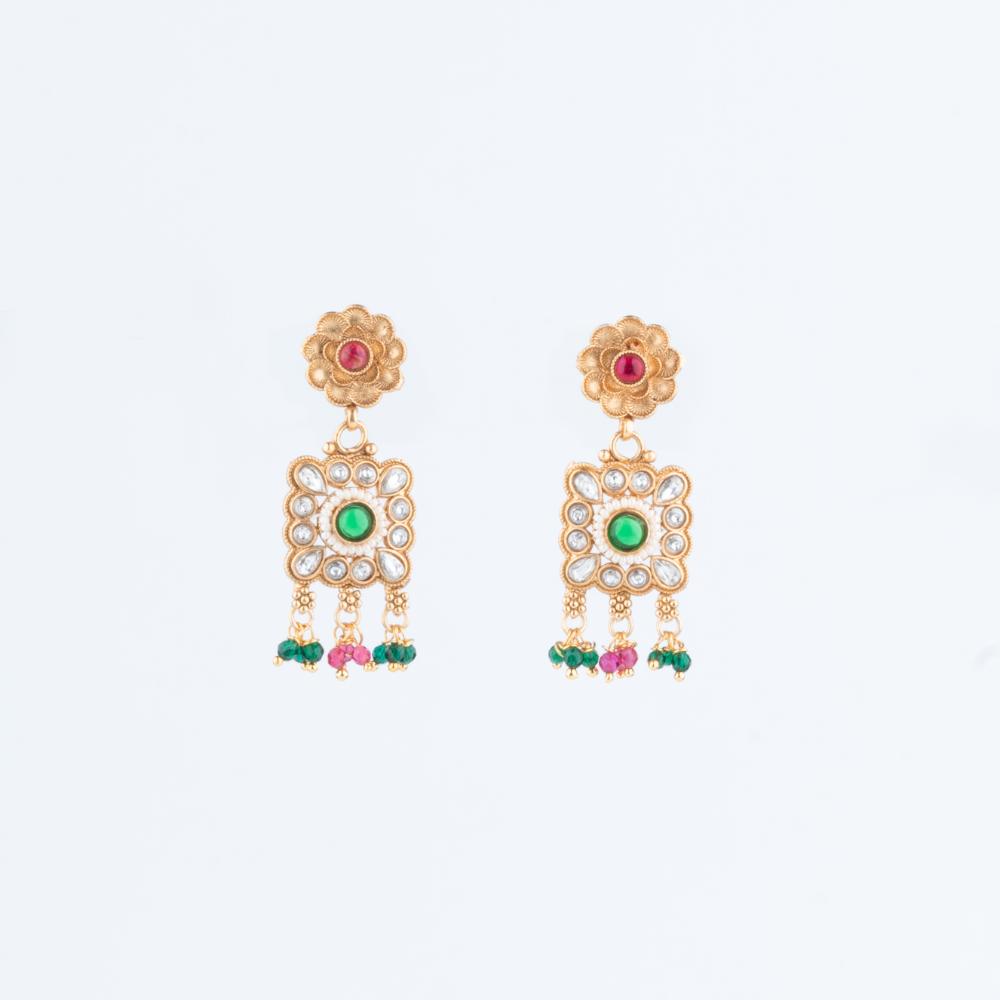 ChicCharm Jewellery Brass And Copper Gold Plated Rajwadi Necklace Set
