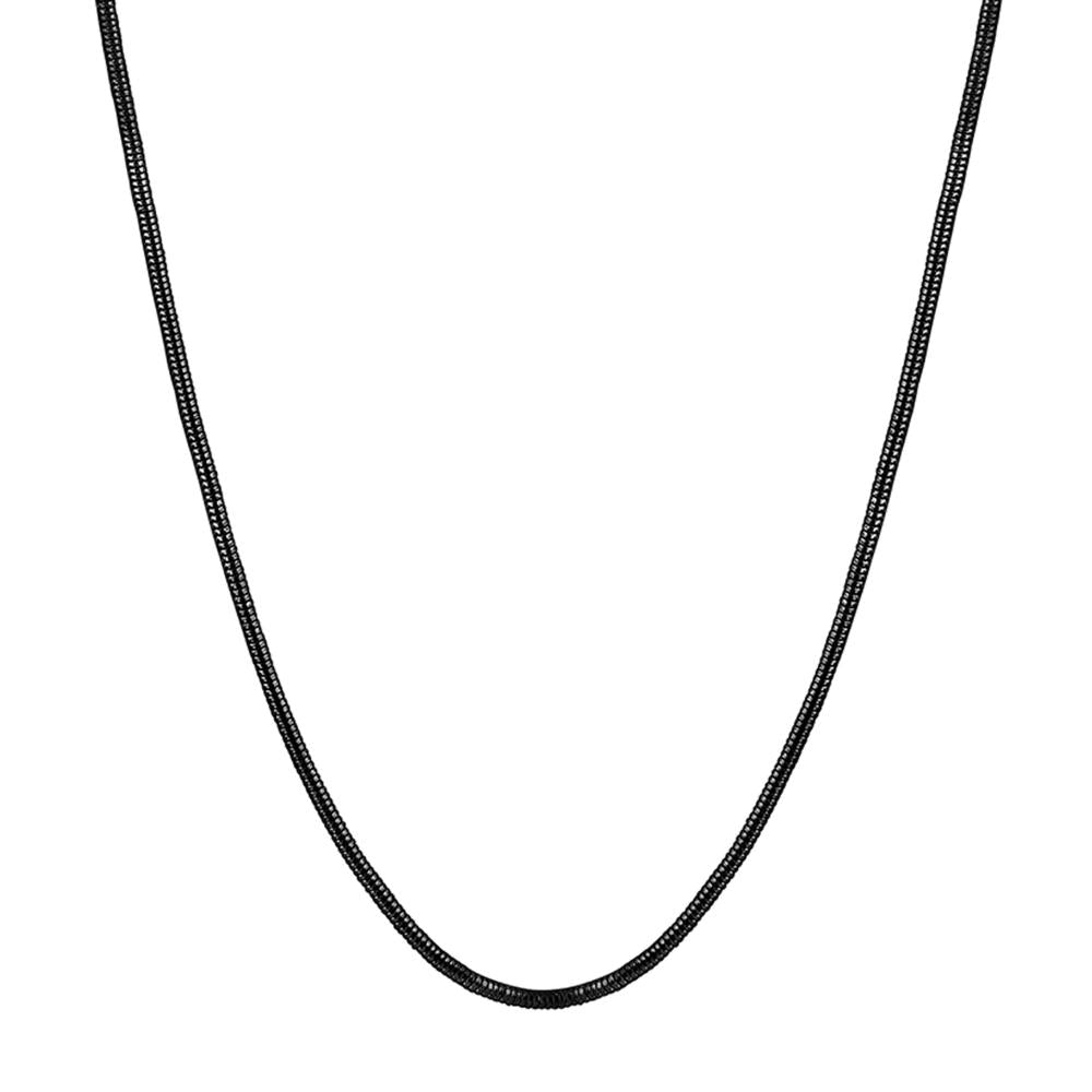 Mahi Exclusive Black Silver Long Chain for Men and Boys (CN1100231B)