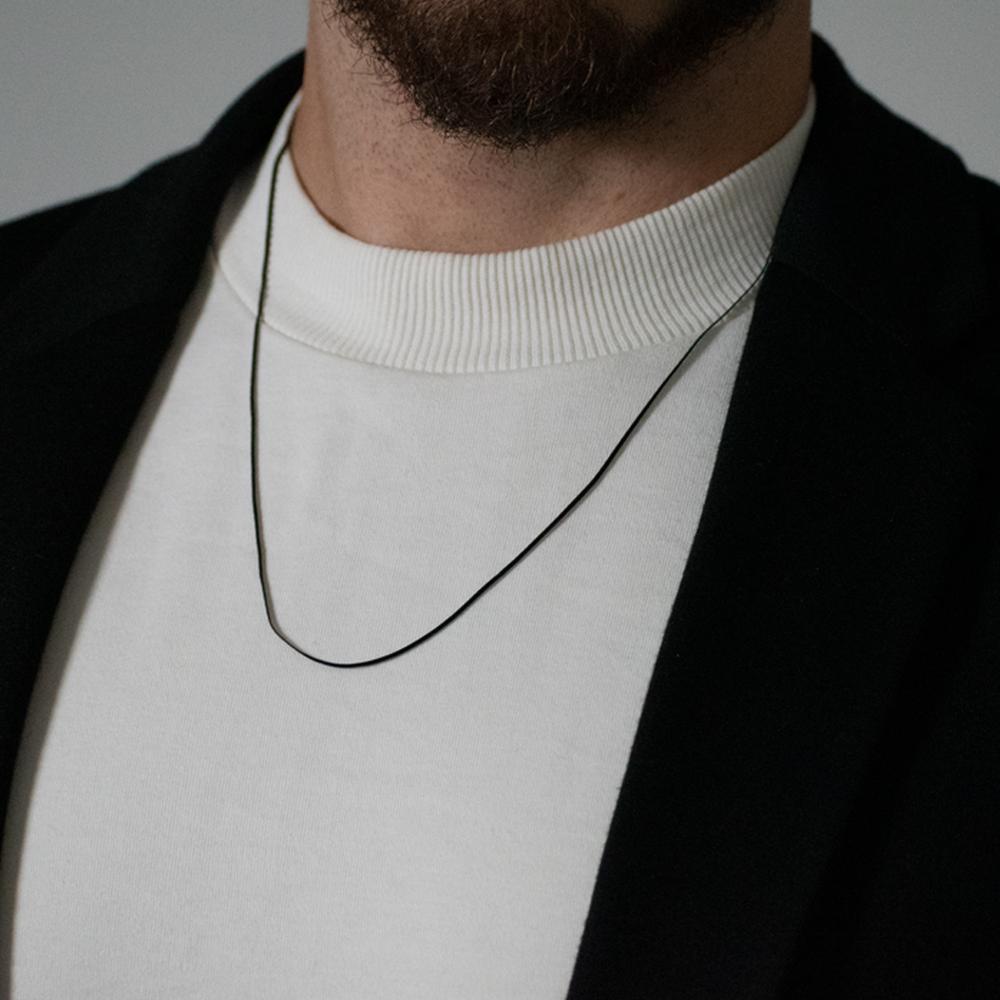 Mahi Exclusive Black Silver Long Chain for Men and Boys (CN1100231B)