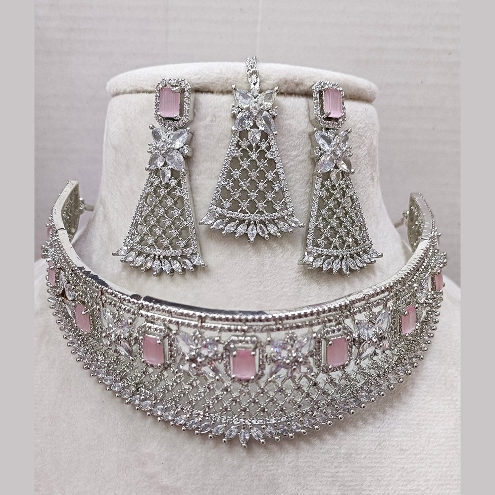 Exotica Collection American Diamond Choker Necklace Set