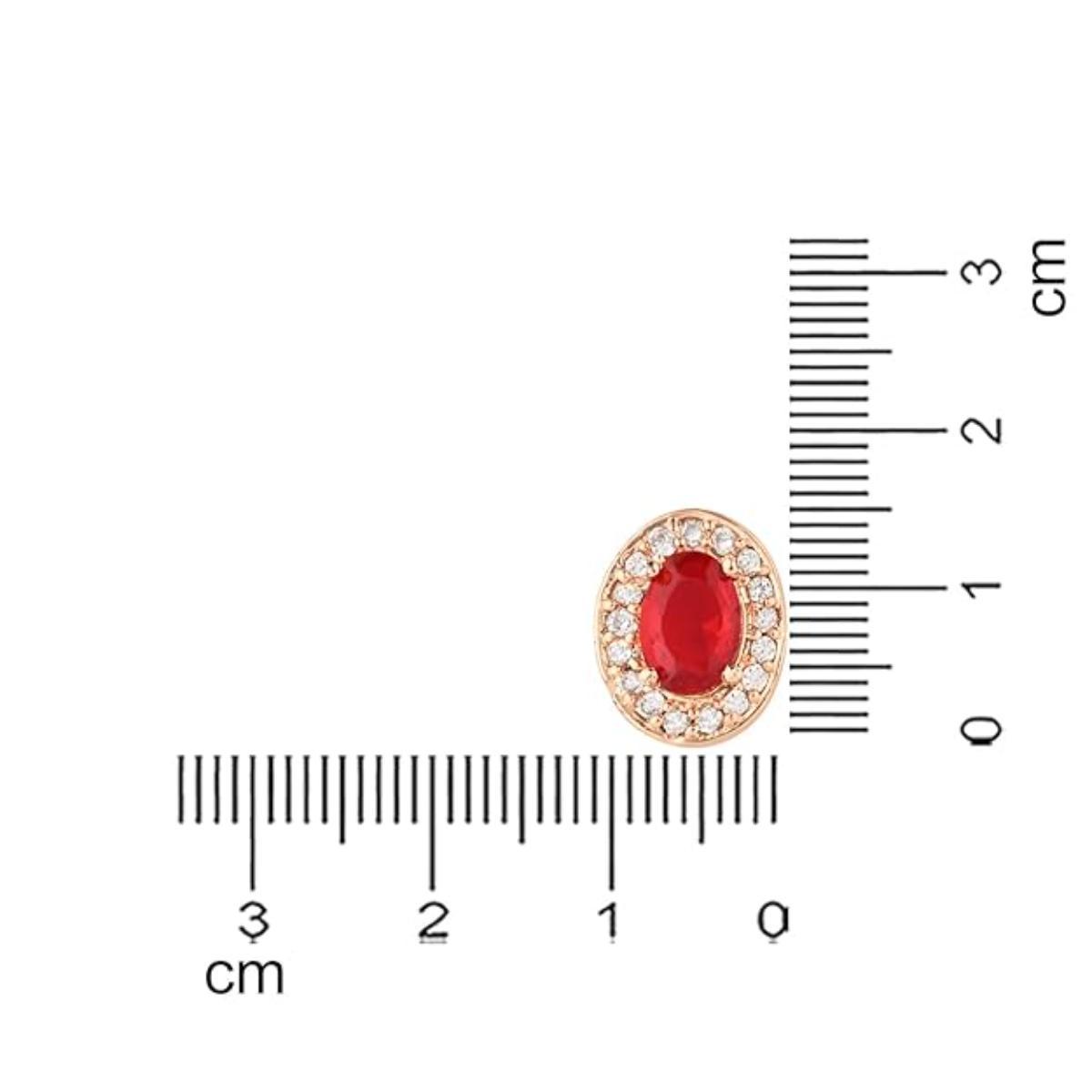 Etnico Timeless Crystal Accented CZ American Diamond Stud Earrings for Women/Girls