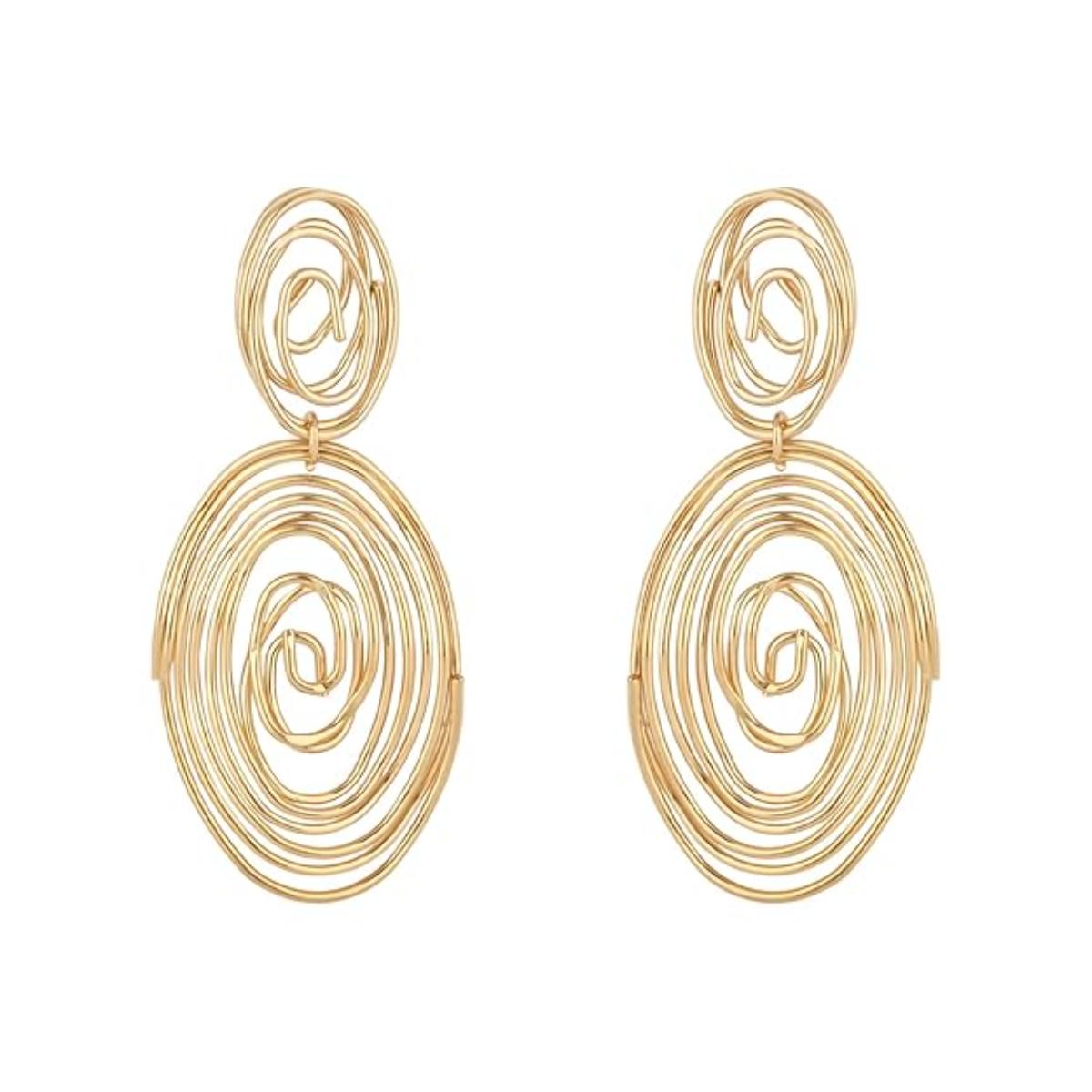 Etnico Gold Plated Trendy Chunky Dangle Earrings For Women/Girls