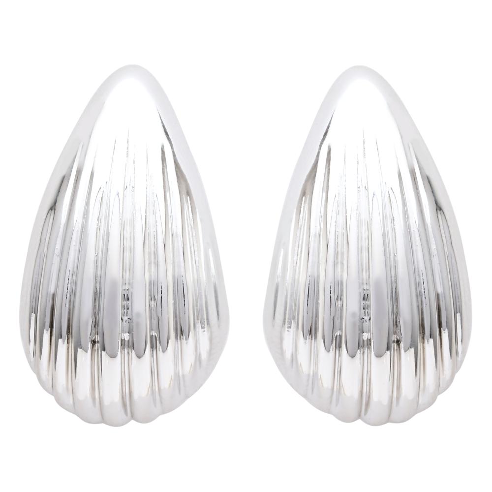 Etnico Silver Plated Lightweight Drop Chunki Earrings For Women (E3280S)