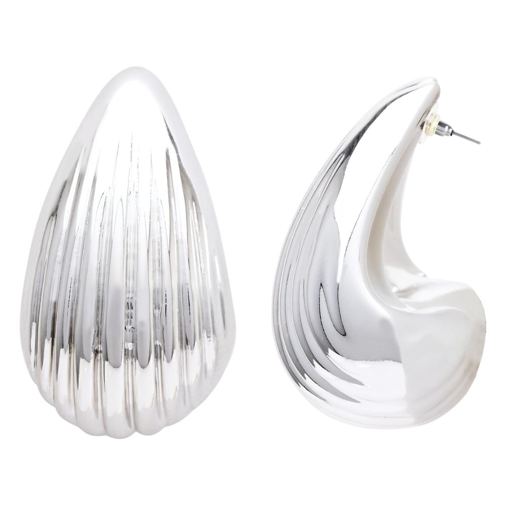 Etnico Silver Plated Lightweight Drop Chunki Earrings For Women (E3280S)