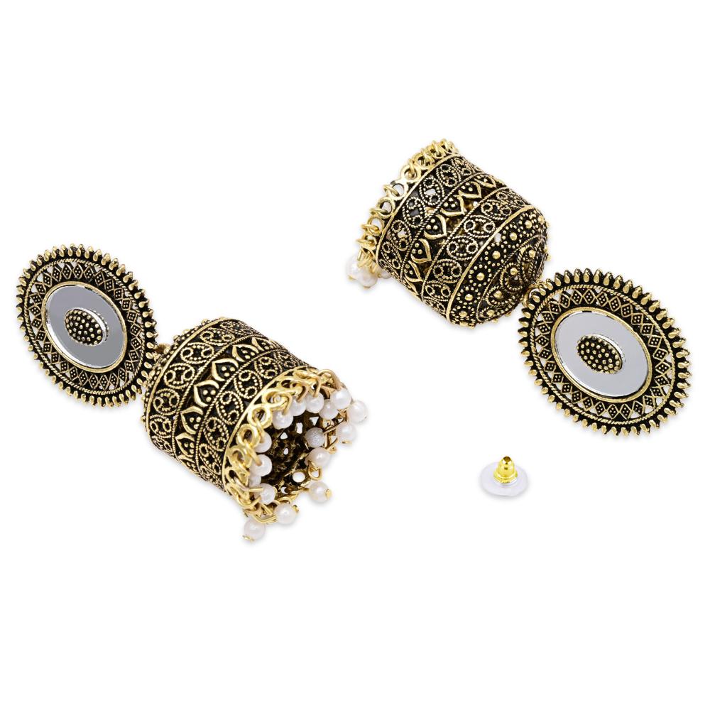 Etnico Gold Plated Traditional Jhumka Earrings For Women (E3314FL)