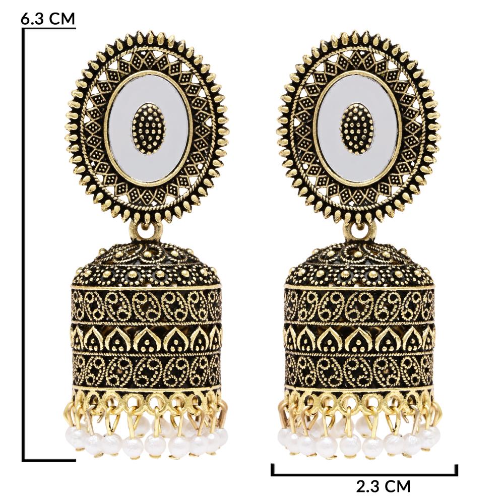 Etnico Gold Plated Traditional Jhumka Earrings For Women (E3314FL)