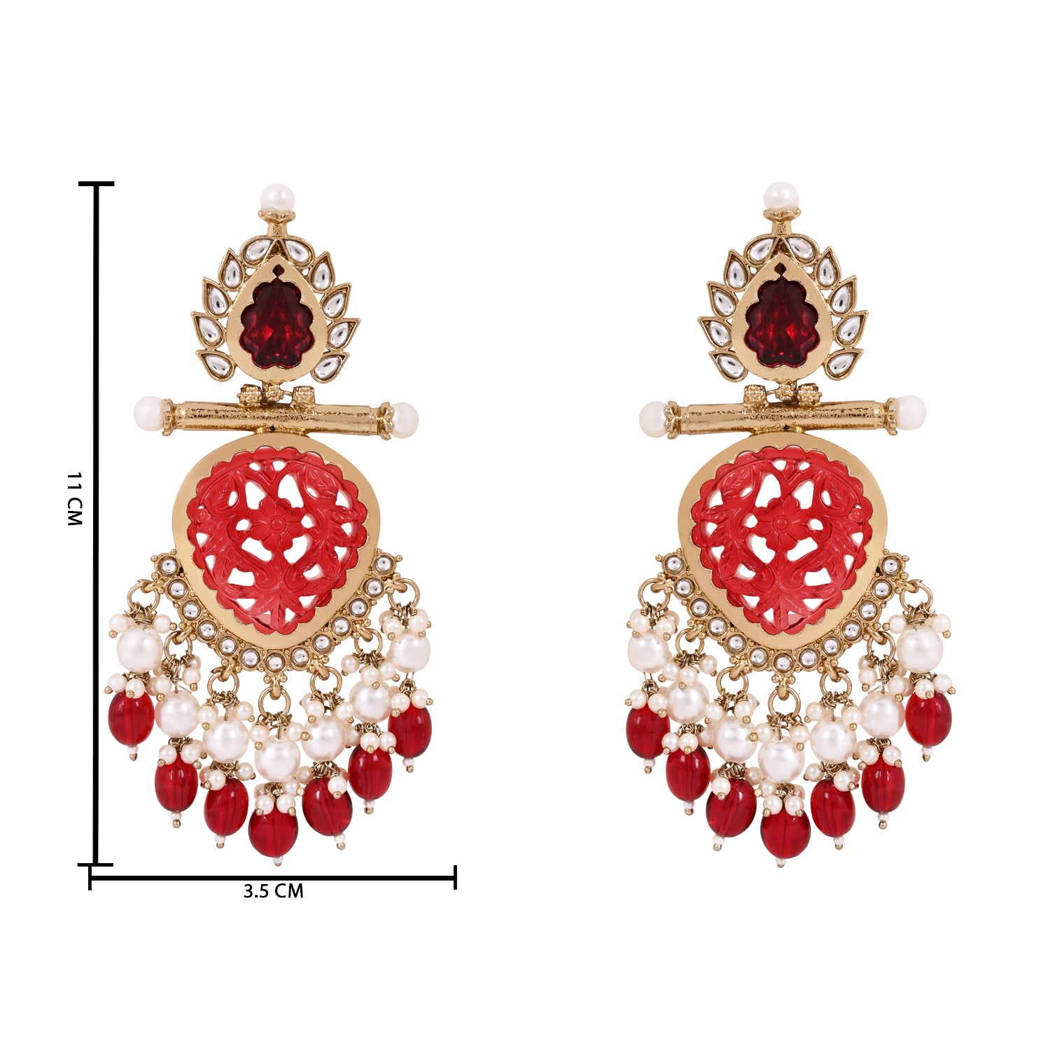 Etnico Traditional Kundan & Pearl Style Dangle Earrings For Women