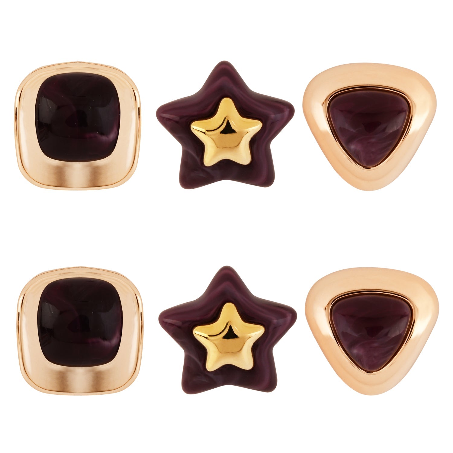 Etnico Fashion Latest Stylish Trendy Lightweight Modern Stud Earrings Combo Set for Women (Wine)