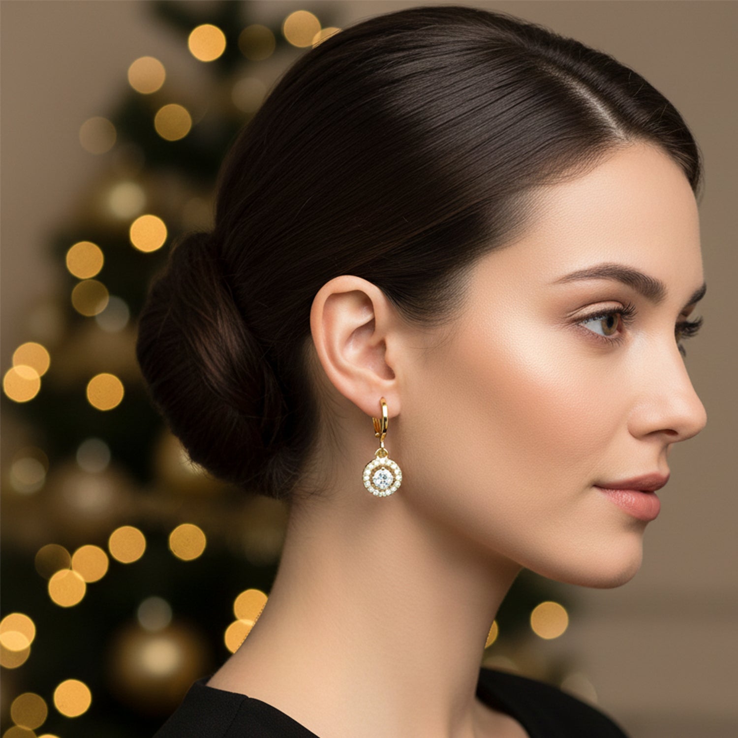 Etnico Gold Plated Fashion Stylish 3-Pair Drop Earrings Set for Women