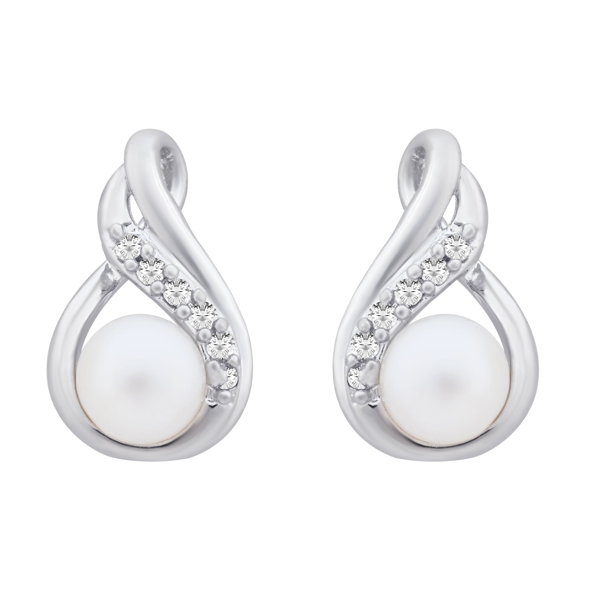 Etnico Silver Plated Special Fashion Cubic Zirconia American Diamoand Stud Earrings For Women