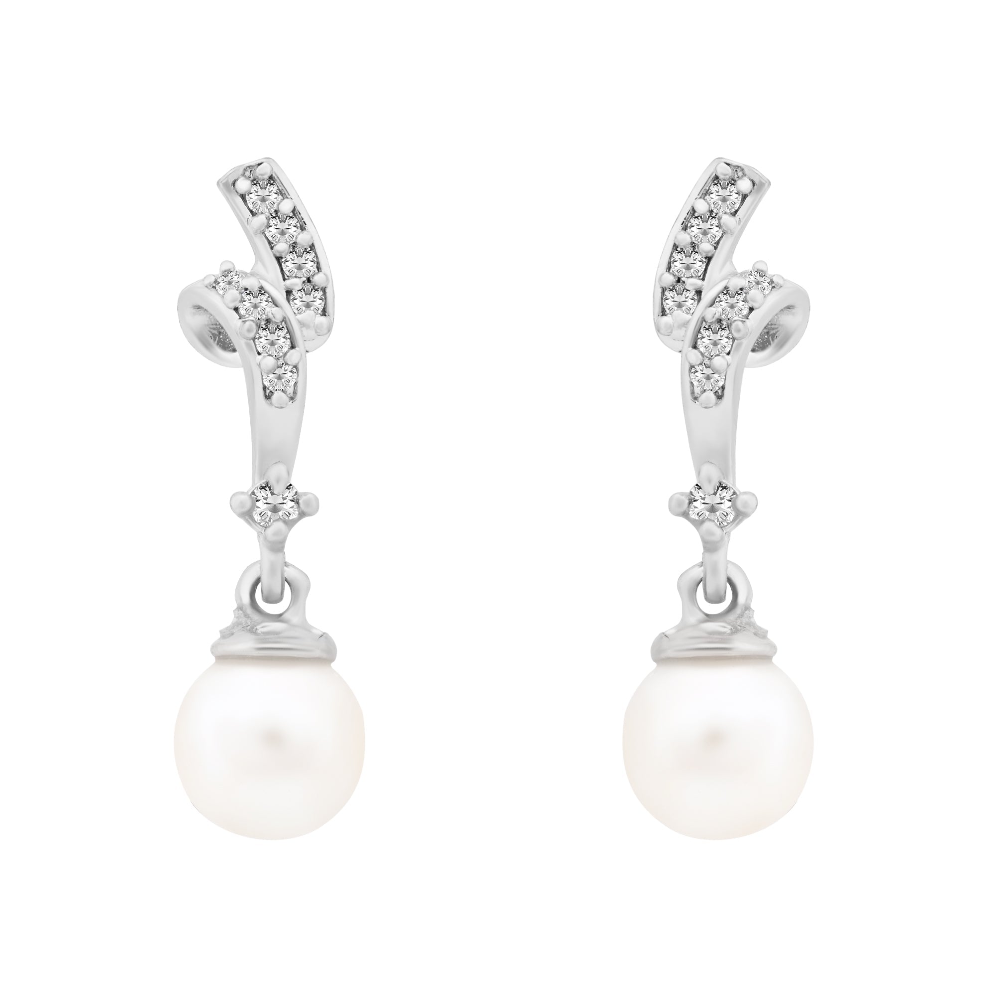 Etnico Silver Plated Special Fashion Cubic Zirconia American diamond Stud Earrings For Women