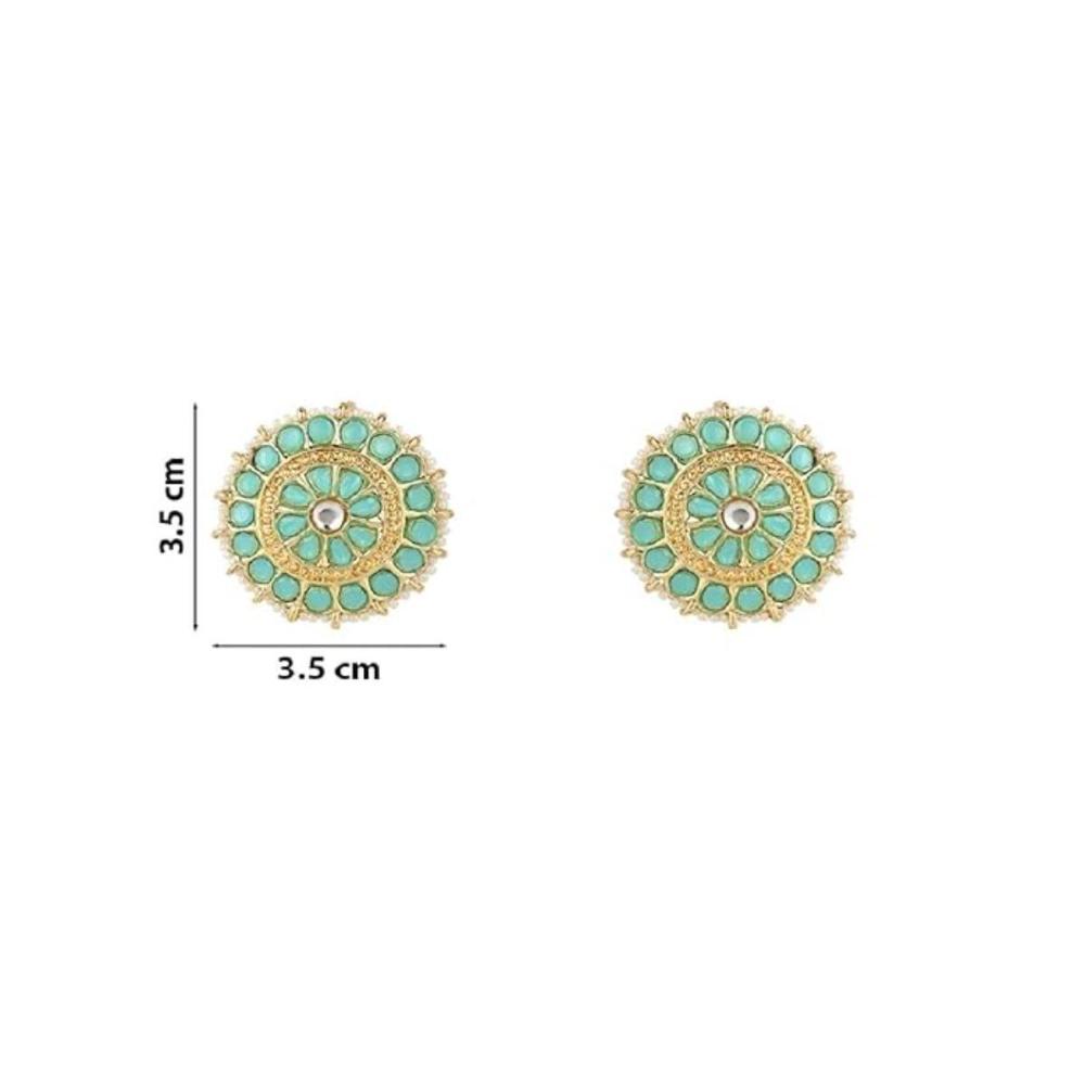 Etnico Gold Plated Traditional Kundan & Pearl Studded Earrings For Women/Girls (E7210SB)