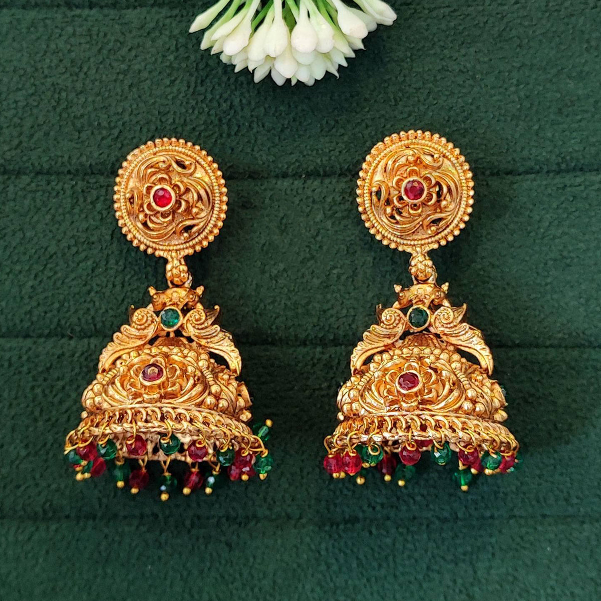 Js Fashion Antique Jewellery High Gold Polish Jhumka Earrings