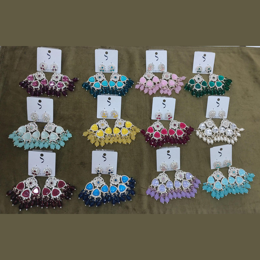 Dhwani Luxury Kundan Stone Pearl And Beads Dangler Earrings