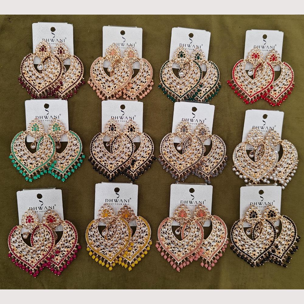 Dhwani Classic Kundan Stone And Pearl Ethnic Dangler Earrings