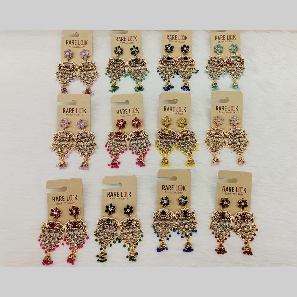Dhwani Sparkling Austrian Stone Dangler Earrings with Beads (Pack of 12)