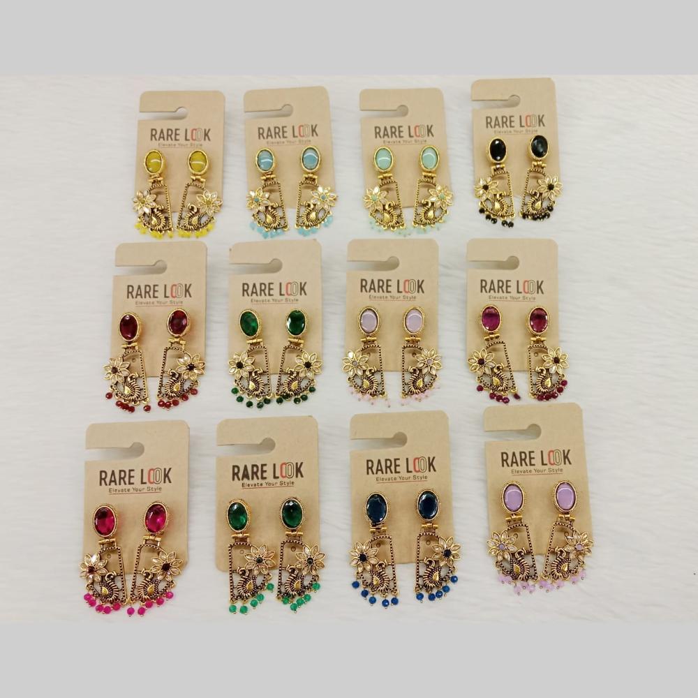 Dhwani Luxury Pota Stone And Pearl Dangler Earrings (Pack of 12)