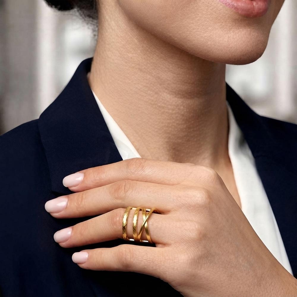 Js Fashion Modern Anti Tarnish Statement Finger Ring