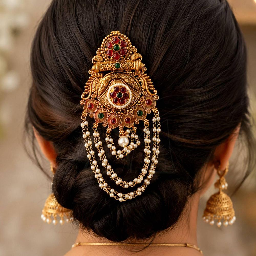 Js Fashion Antique Gold Finish Designer Juda Pin for Women