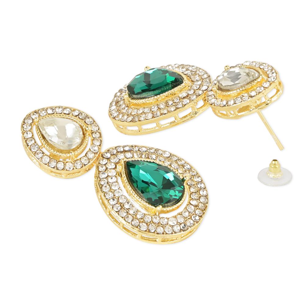 Etnico Gold Plated Traditional Kundan & Stone Studded Choker Necklace Jewellery With Earrings Set for Women/Girls (IJ371G)