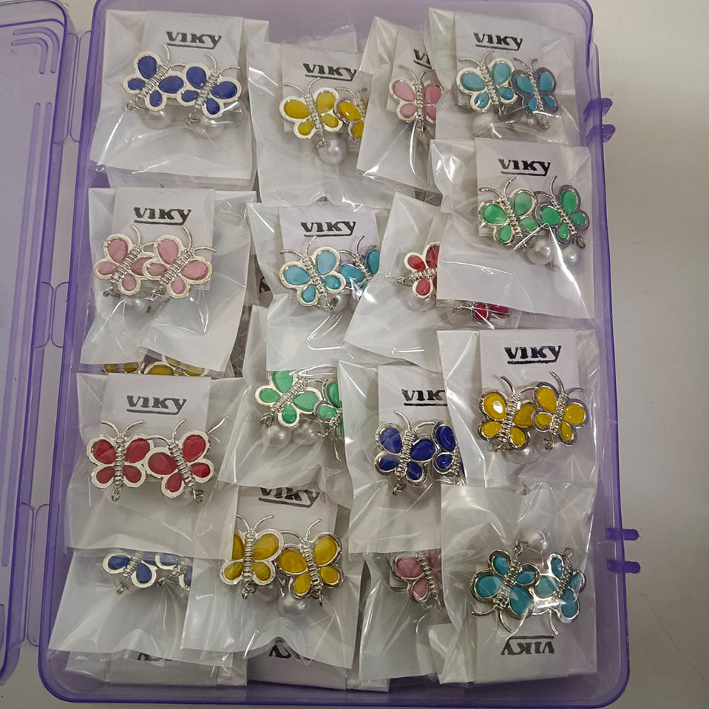 Urthn Stylish Pota Stone And Beads Butterfly Studs Earrings