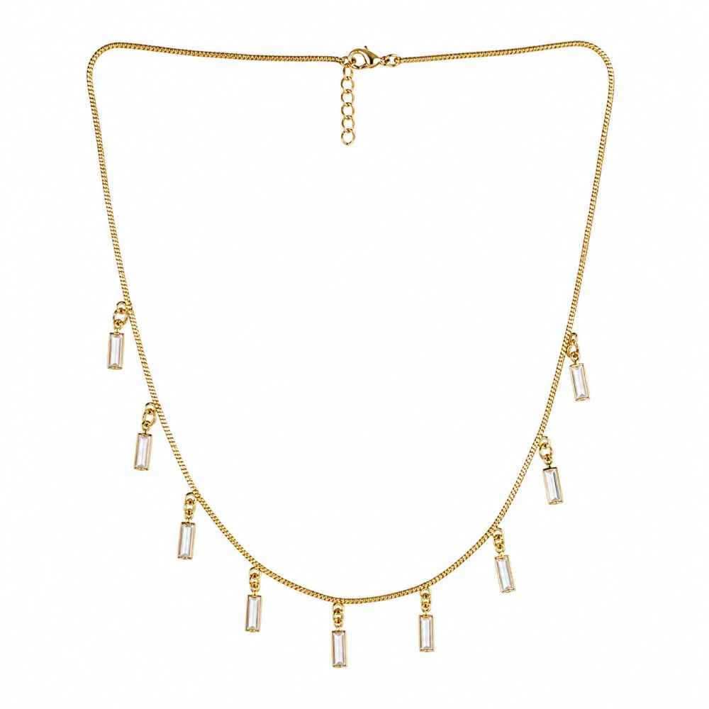 EtnicoFashion Gold Plated Crystal Drop Necklace for Women Stylish Trendy Chain Necklace (N006W)