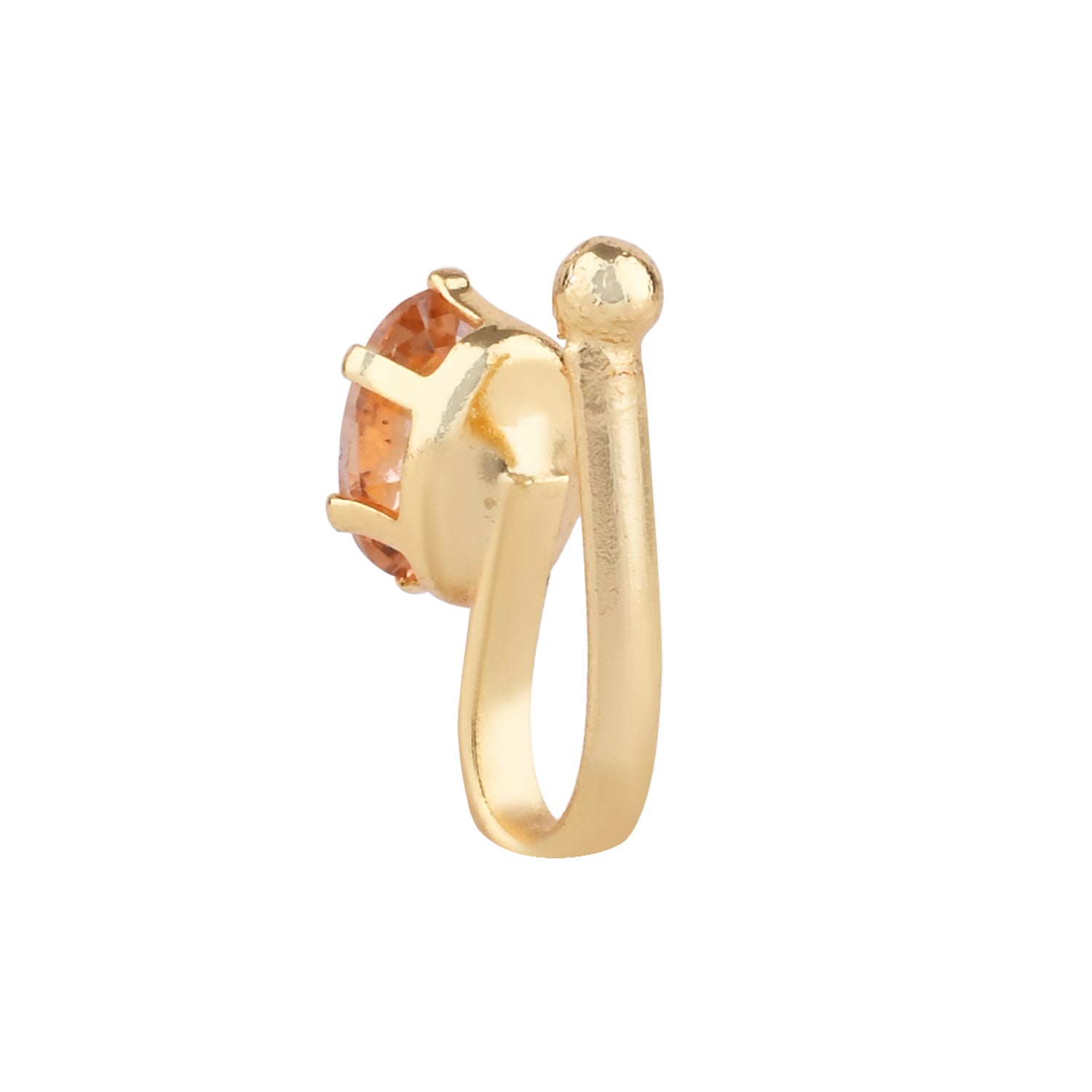 Etnico Navratri Ethnic Gold Plated Non Piercing Pressing Type Nosepins for women (NL179FL)