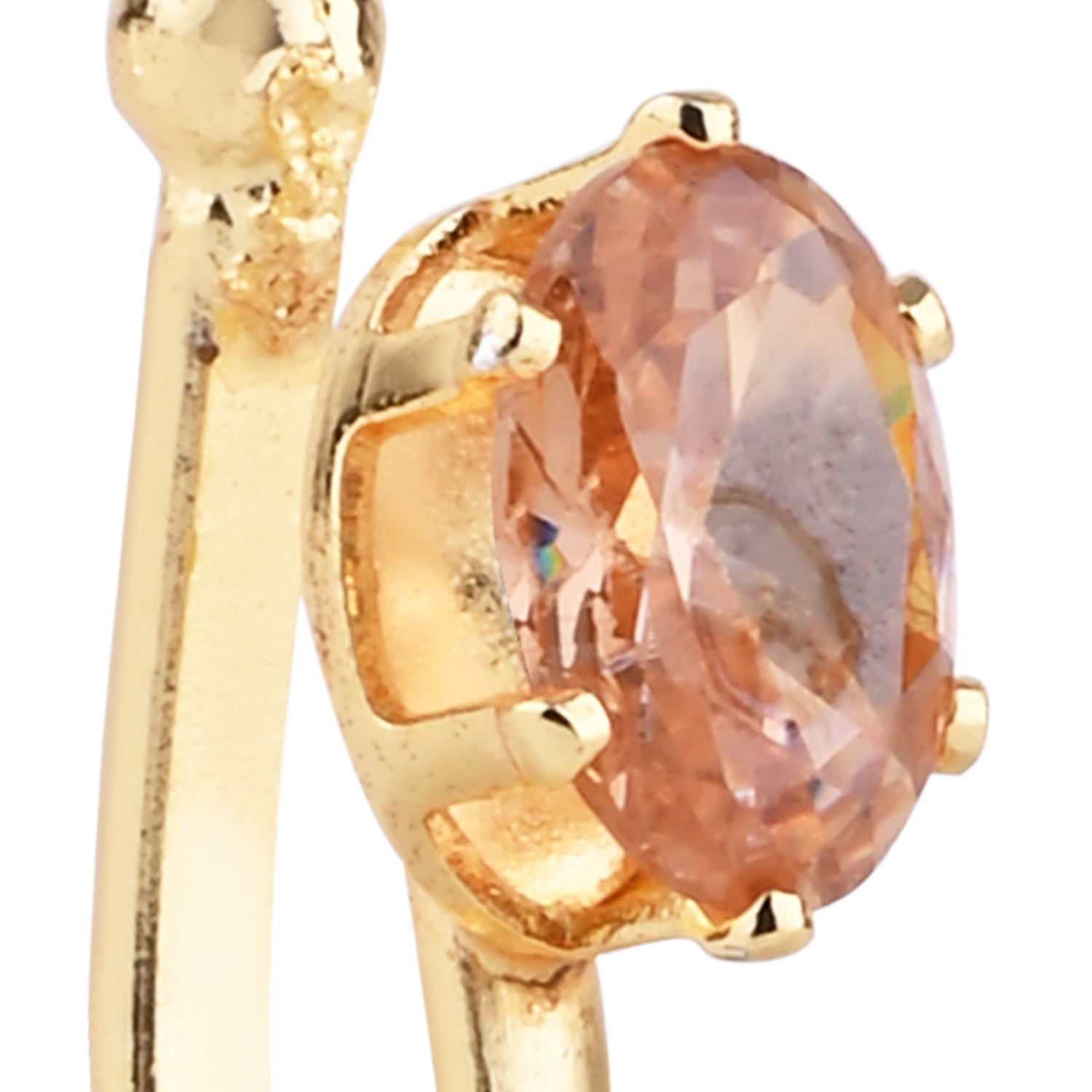 Etnico Navratri Ethnic Gold Plated Non Piercing Pressing Type Nosepins for women (NL179FL)