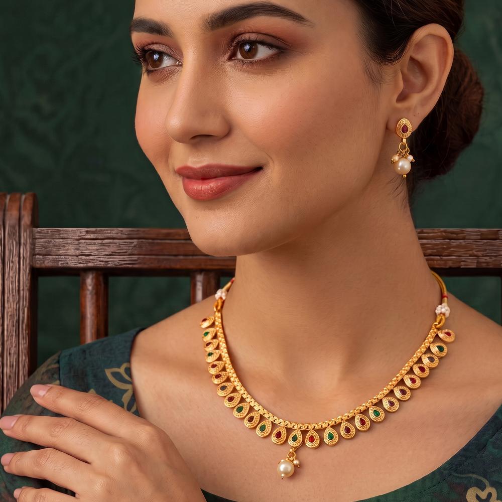 Js Fashion Premium Party Wear Antique Necklace Set