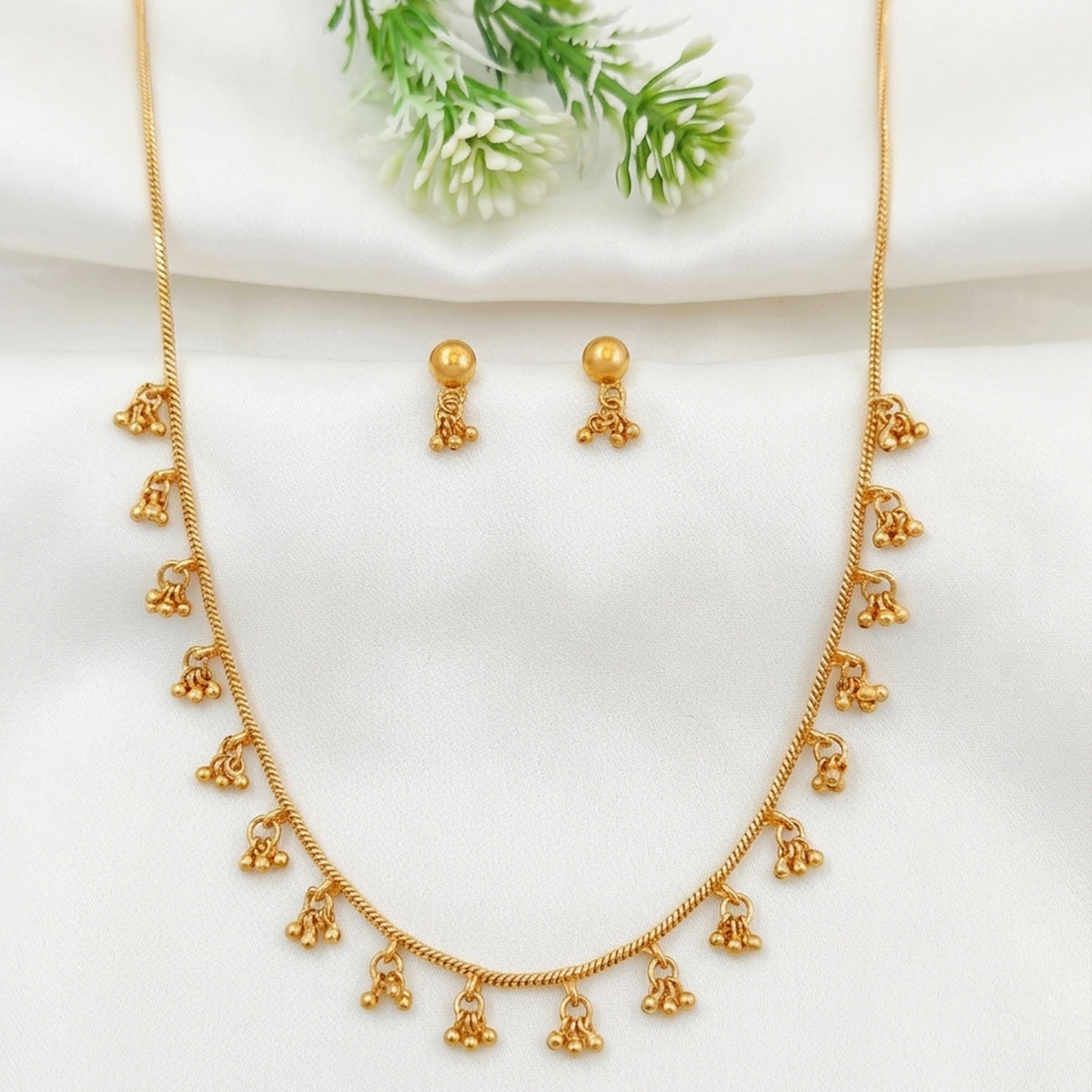 Js Fashion Designer High Gold Lightweight Antique Necklace Set