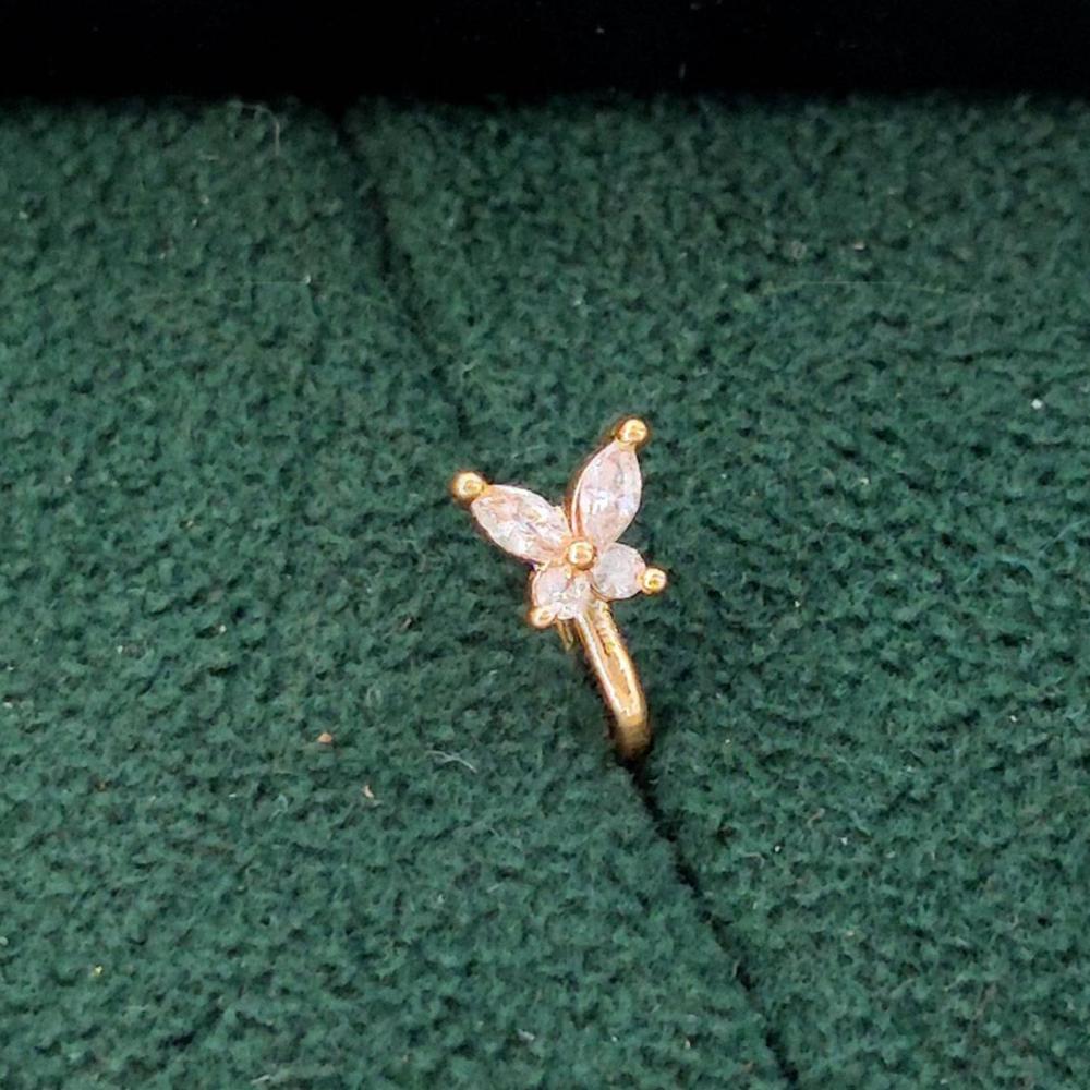 Js Fashion Elegant Butterfly Design Nath Stone Studded Nose Ring