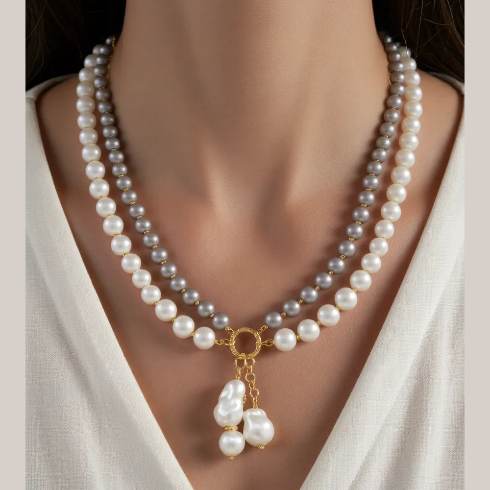 Bevy Pearls Designer Beads Neckalce