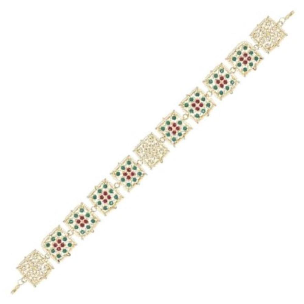Etnico Gold Plated Kundan & Pearl Sheeshphool/SheeshPatti for Women (T2067QG)