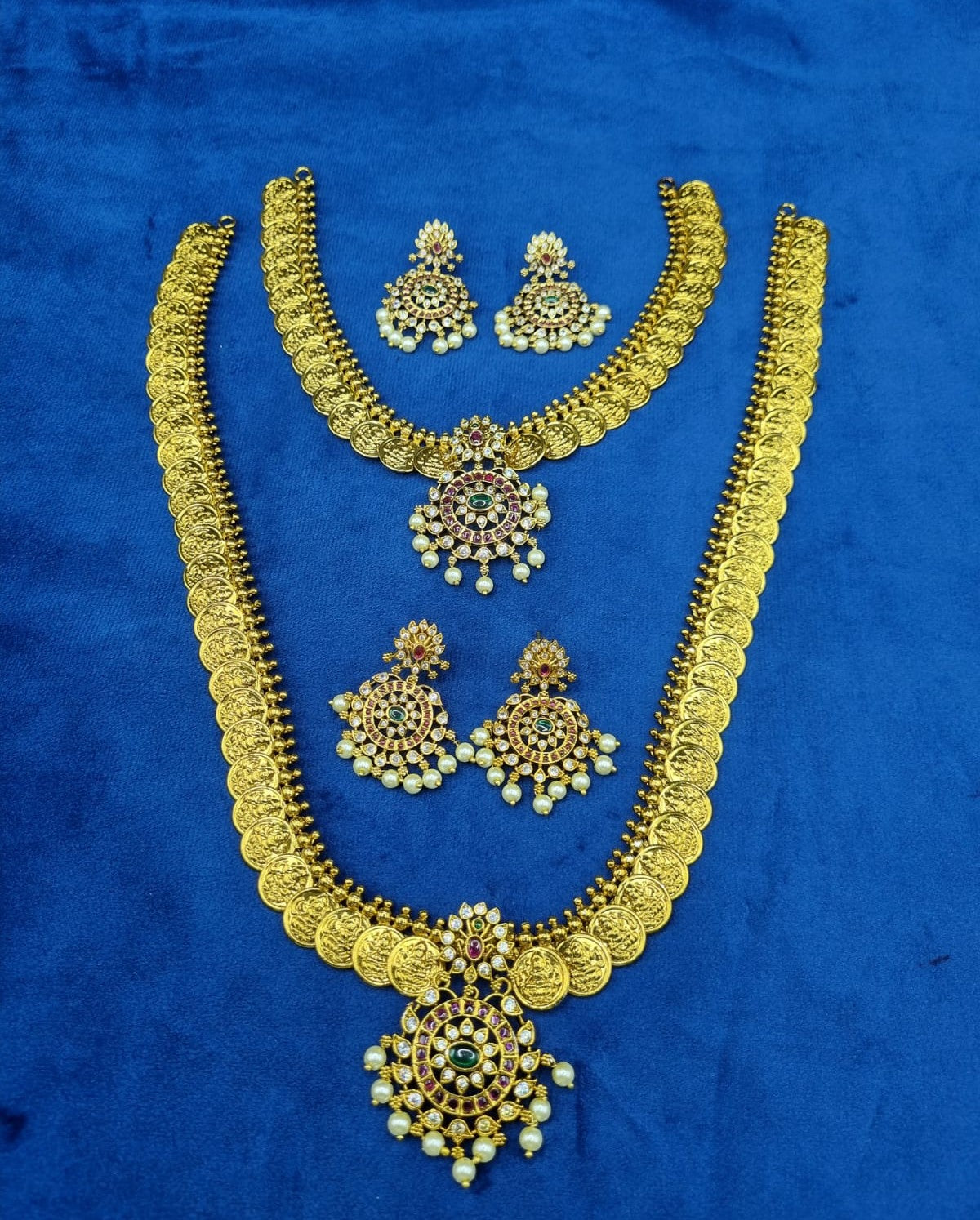 LAFZ Gold-Tone Lakshmi Coin Combo Jewelry Set