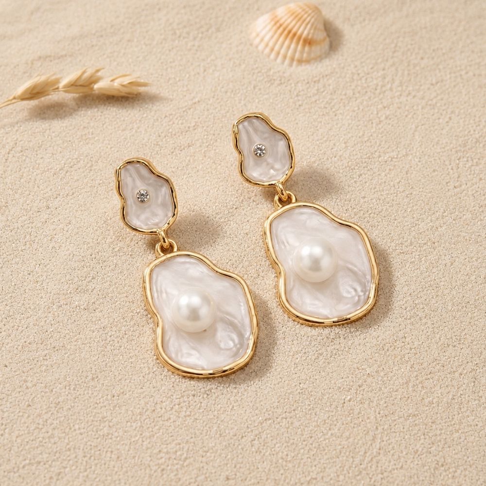 Etnico Fashion Gold Plated Anti Tarnish Pearl Drop Earrings for Women and Girls Western Earrings Set Fashion Jewellery Gift (WE010W)