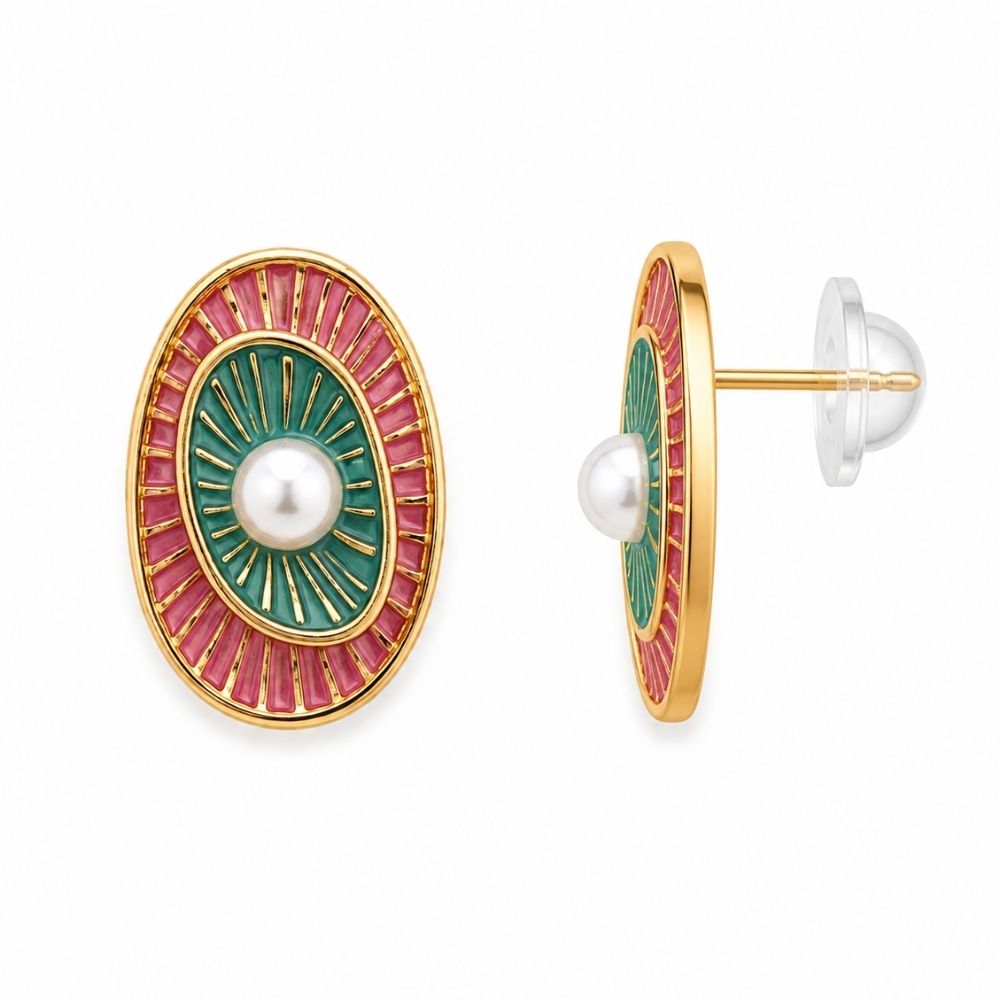 Etnico Fashion Gold Plated Anti Tarnish Multi Colour Pearl & Stone Drop Earrings for Women and Girls Western Jewellery Gift (WE011Mul)