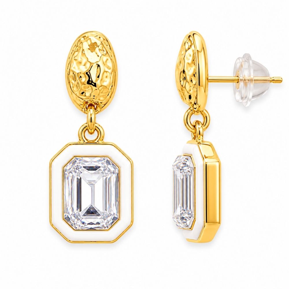 Etnico Fashion Gold Plated Anti Tarnish American Diamond Drop Earrings for Women and Girls Western Earrings Set Fashion Jewellery Gift (WE012W)