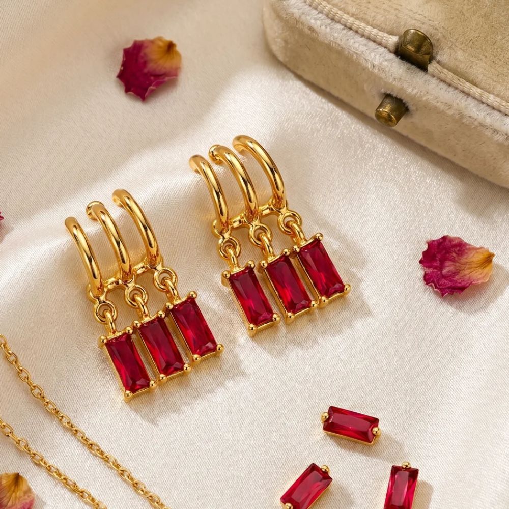 Etnico Fashion Anti Tarnish Gold Plated American Diamond Stud Earrings for Women and Girls Western Earrings Set Fashion Jewellery Gift (WE019Q)