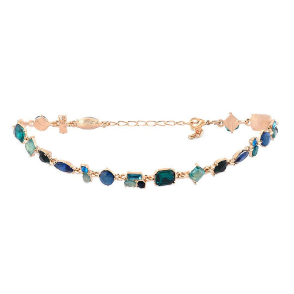 Etnico Fashion Gold Plated Anti Tarnish Multicolor Crystal Tennis Necklace for Women & Girls Stylish Fashion Jewellery (WN003Mul)
