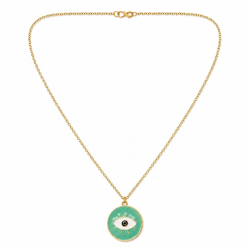 Etnico Fashion Gold Plated Anti Tarnish Evil Eye Pendant Necklace for Women & Girls Stylish Fashion Jewellery (WN006Min)