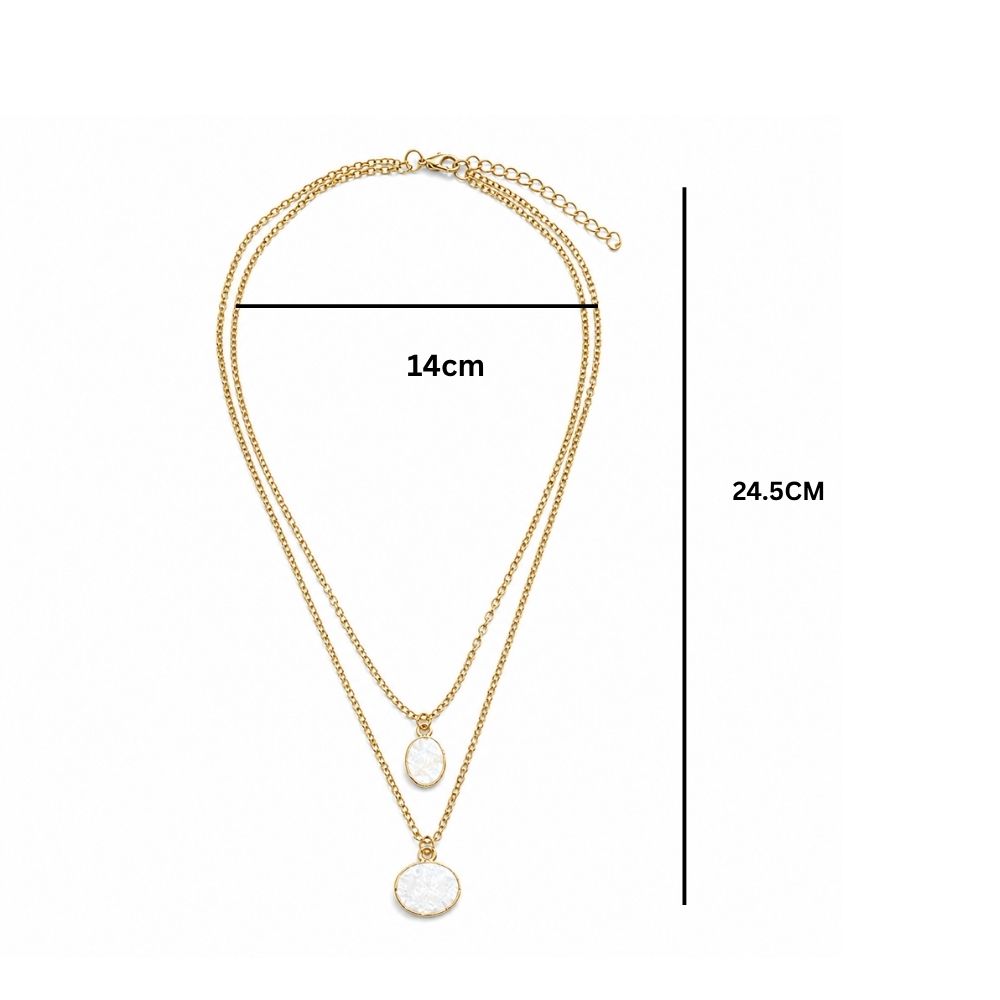 Etnico Fashion Gold Plated Anti Tarnish Layered Pendant Necklace for Women & Girls Stylish Double Layer Chain Necklace Fashion Jewellery (WN008W)