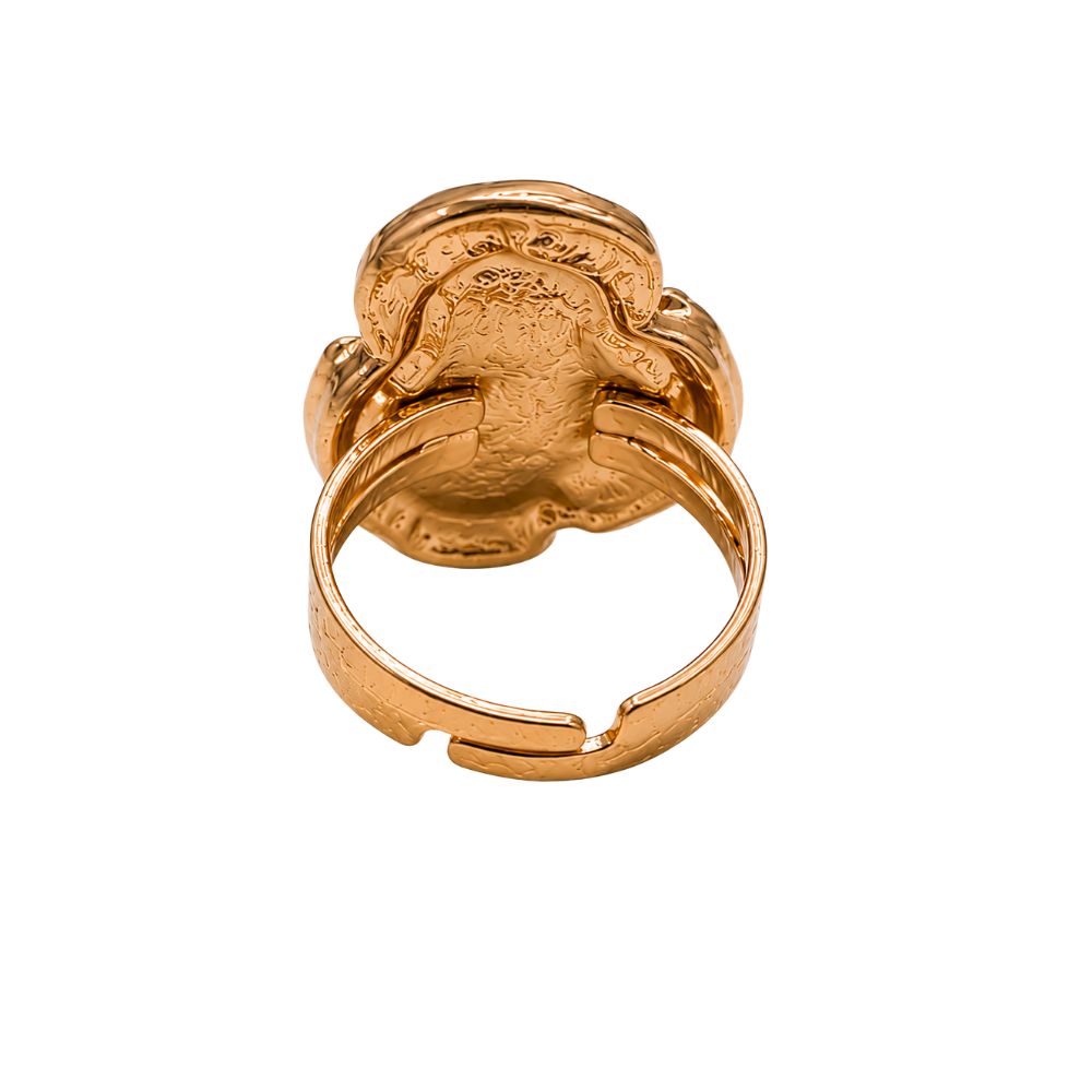 EtnicoFashion Gold Plated Floral Pearl Adjustable Ring for Women & Girls Stylish Fashion Jewellery (WR002Pi)