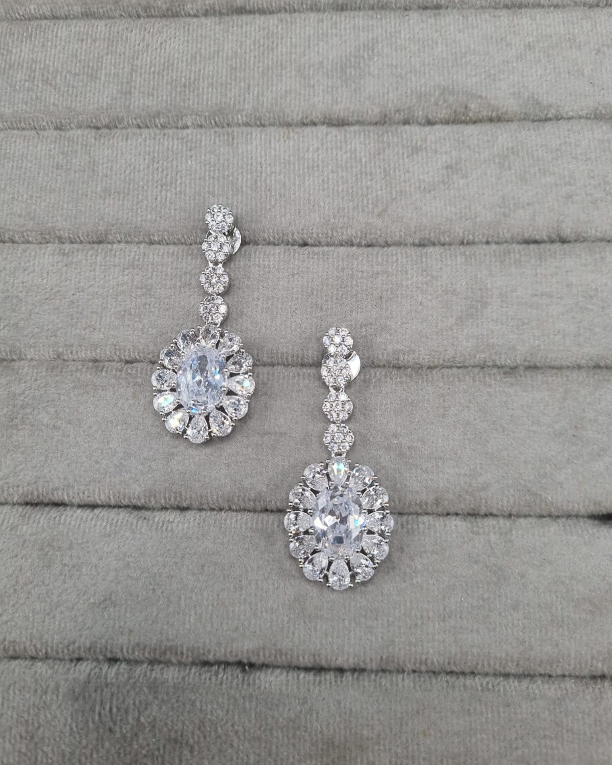 LAFZ Sparkling White Stone AD Jewellery Set