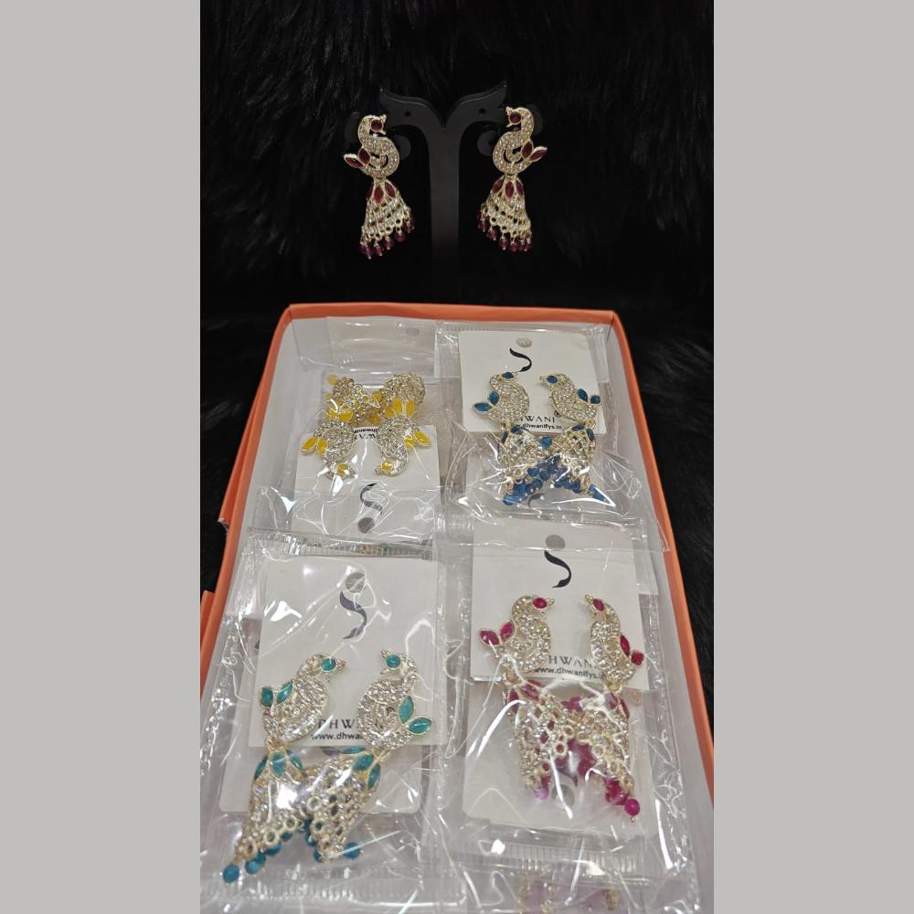 Dhwani Gold Plated Graceful Pota Stone And Pearl Jhumki Earrings