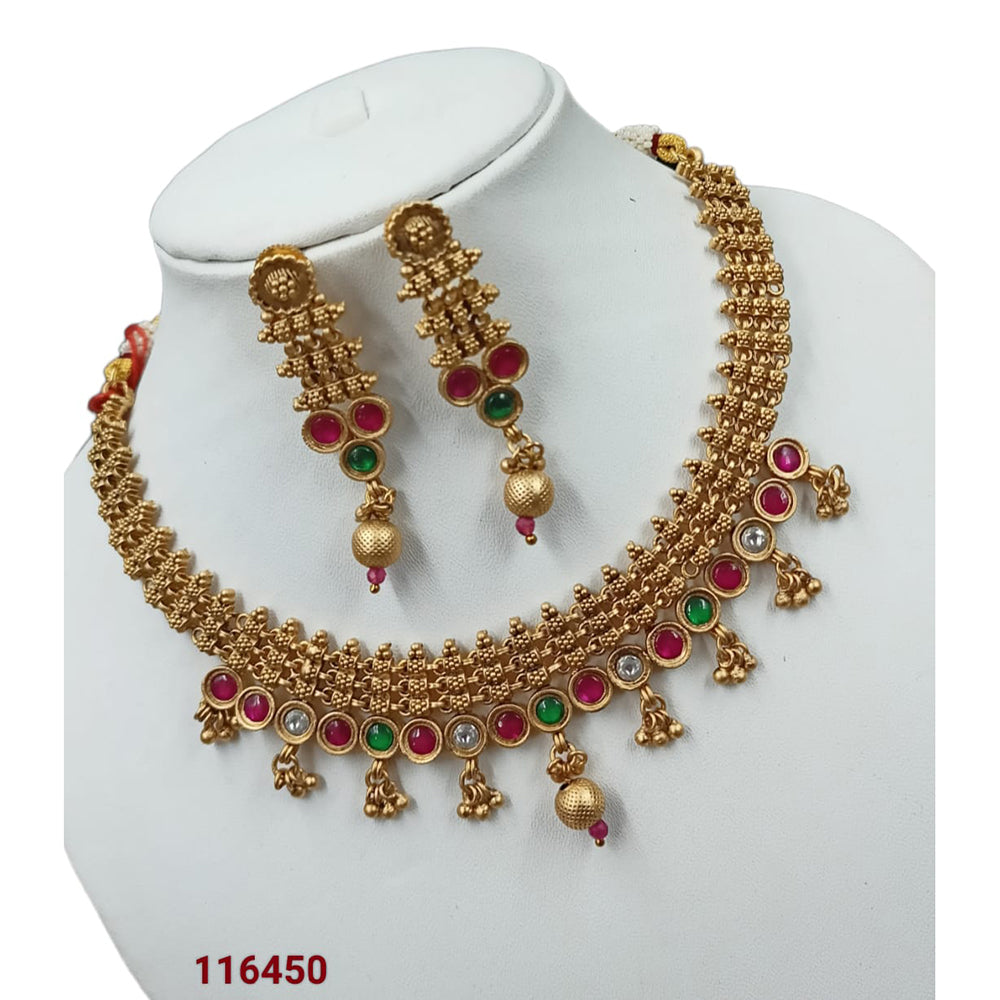 Padmawati Bangles Pota Stone Copper Necklace Set