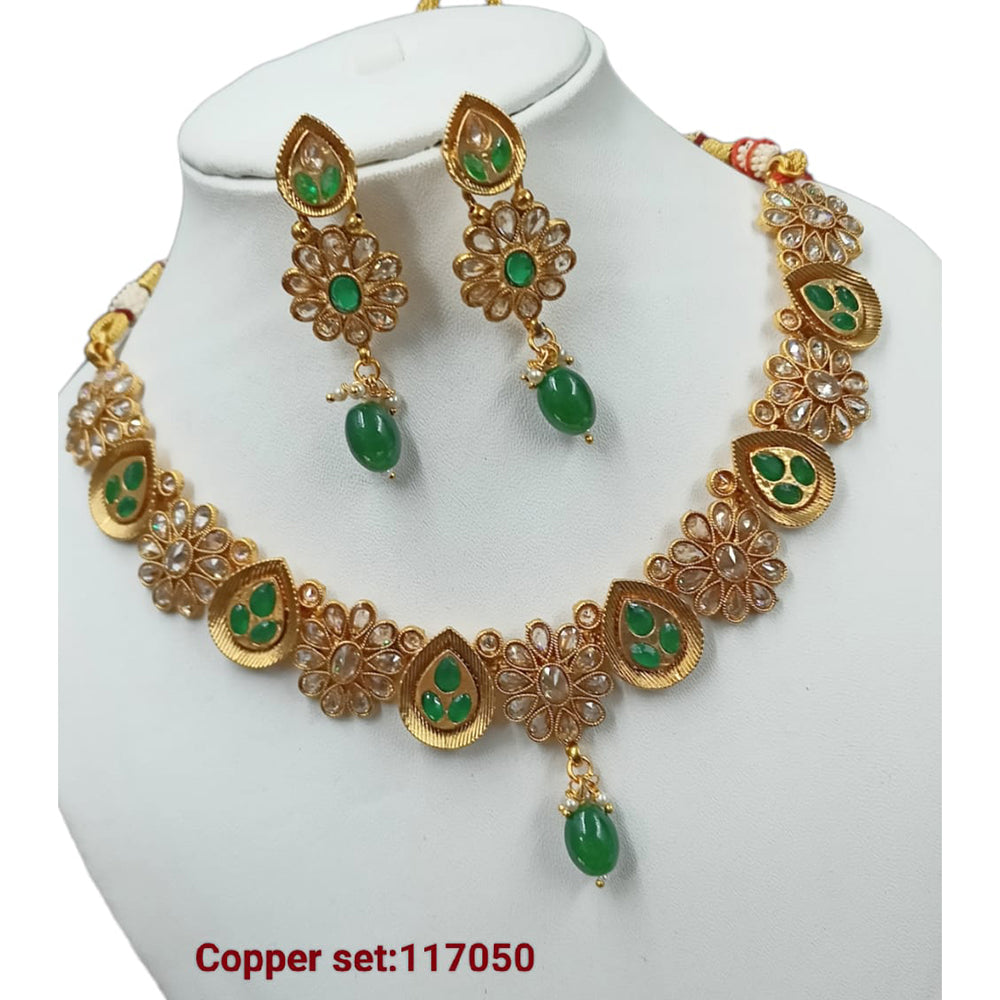 Padmawati Bangles Pota Stone Copper Necklace Set